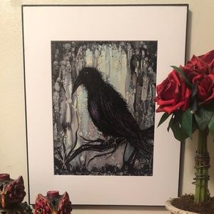 Raven Print 11"x14" Alcohol Ink Wall Art Painting